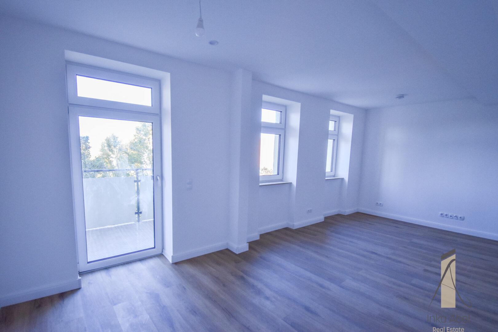Wohnzimmer mit offener Küche